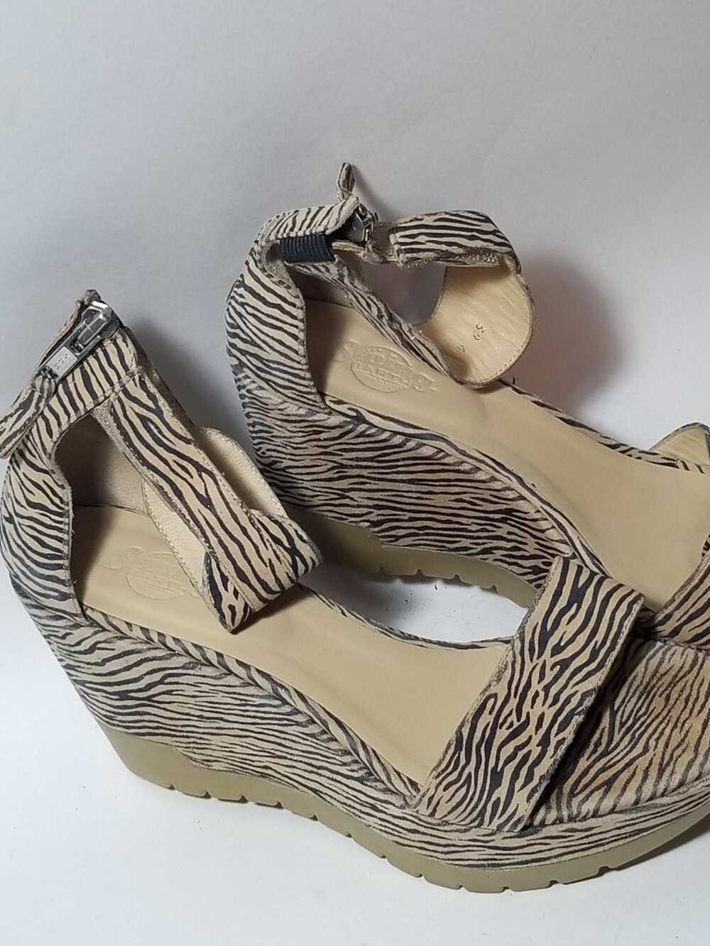 Zebra Platform Swing dance sandal Heels Sz 9